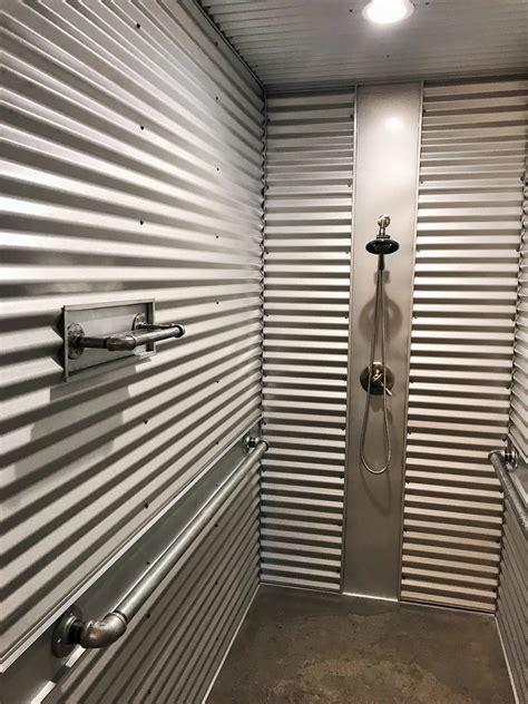 shower corrugated metal trim